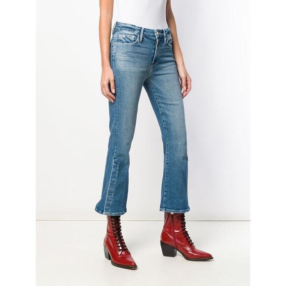 FRAME Le Crop Mini Boot Jeans Button Flare Detail Sz 28 EUC $315 MSRP Alta Pura - Picture 9 of 9